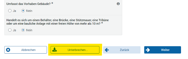 Zwischenspeichern im Assistenten Zwischenspeichern im Assistenten