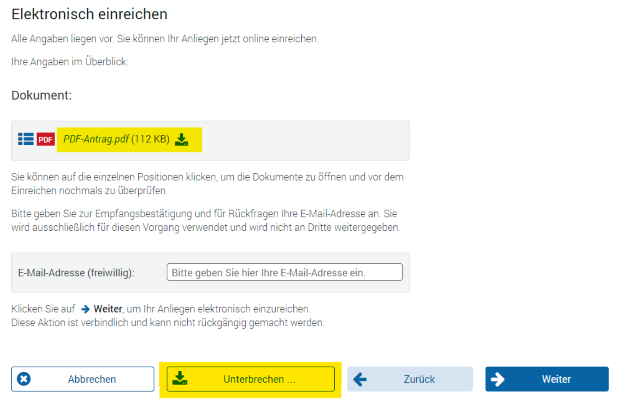 Zwischenspeichern auf der letzten Seite Zwischenspeichern auf der letzten Seite