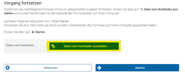 Fortsetzung des Vorgangs Fortsetzung des Vorgangs
